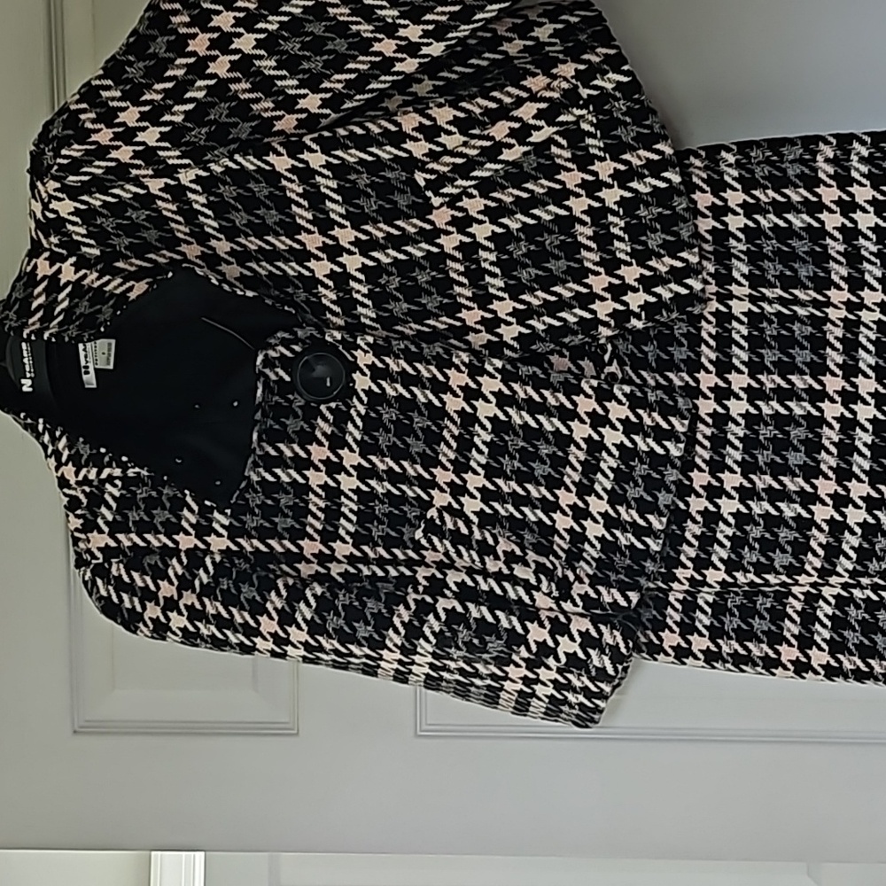Houndstooth skirt suit 8P